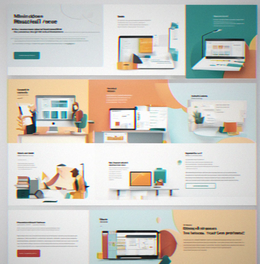 Professional services homepage with three main offerings in a grid layout, each one has an icon and a short description